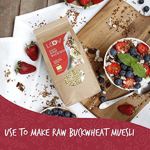 Semillas de Trigo Sarraceno Orgánico Crudo Sin Gluten, 1 kg, Sin Tratamiento Térmico, Todos Los Nutrientes Se Conservan, Cultivado Orgánicamente en Climas Nórdicos, Sin OGM