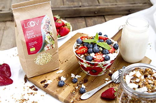 Semillas de Trigo Sarraceno Orgánico Crudo Sin Gluten, 1 kg, Sin Tratamiento Térmico, Todos Los Nutrientes Se Conservan, Cultivado Orgánicamente en Climas Nórdicos, Sin OGM