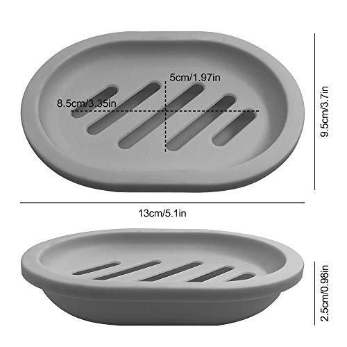 SENHAI - 5 bandejas de jabón para ducha, jabonera, jabonera, jabonera, jabonera con drenaje para mostrador de baño, ducha, cocina, mantener el jabón seco y limpio