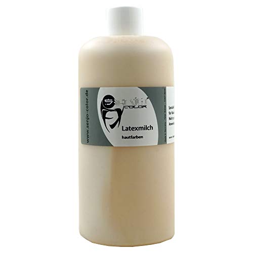 Senjo Color Leche de látex, color de la piel, 500ml para máscaras, cicatrices, heridas, Halloween, látex líquido caucho