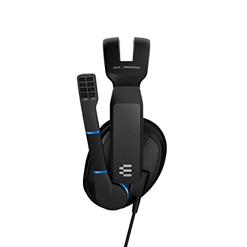 Sennheiser GSP 300 - Microauricular Cerrado para Gaming, Color Negro y Azul, Around Ear