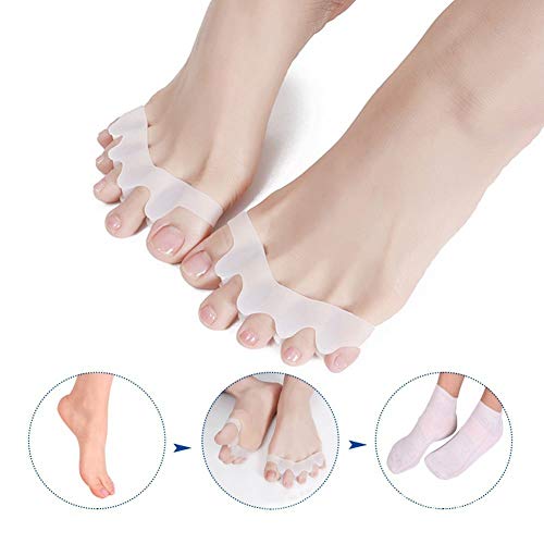 Separador dedos pie, para corregir hallux valgus, alivio del dolor después del yoga y actividades deportivas, se puede utilizar en la herramienta de manicura de pedicura Nail. 2 pares