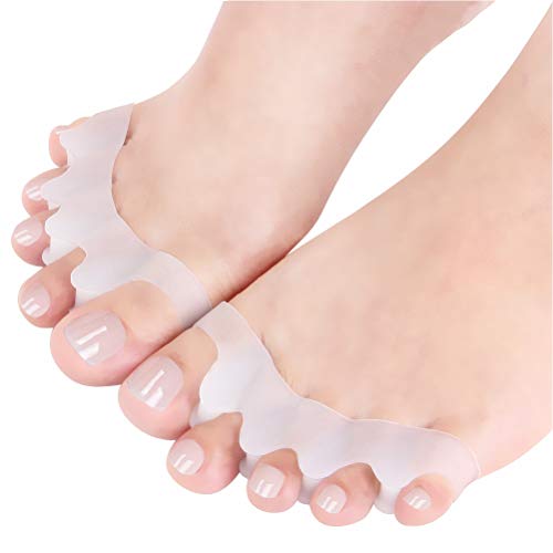 Separador dedos pie, para corregir hallux valgus, alivio del dolor después del yoga y actividades deportivas, se puede utilizar en la herramienta de manicura de pedicura Nail. 2 pares