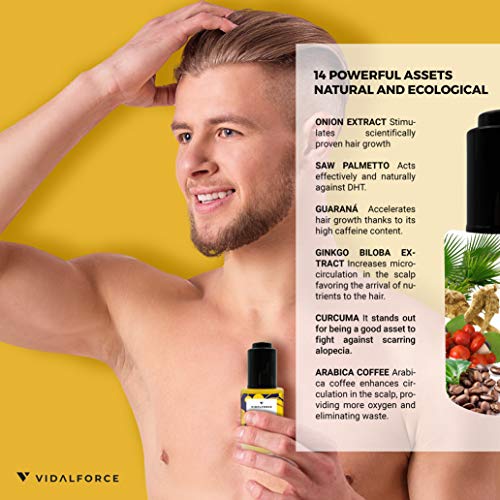 Serum cabello I Cebolla, Saw Palmetto y 14 Activos Naturales I Anticaida y crecimiento cabello natural. Complemento champu de cebolla. Alternativa natural al minoxidil pelo hombre y mujer