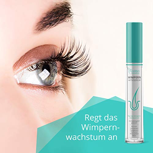 Sérum de pestañas, sin prostaglandinas ni hormonas - vegano, oftalmológicamente probado, alarga las pestañas y potencia su crecimiento - cosmética natural, fabricado en Alemania (1 x 5 ml)