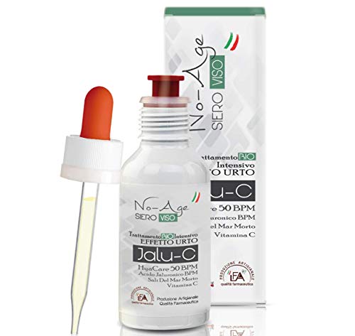 Serum Facial antiedad ECOLOGICO con Acido Hialuronico Puro altamente EFICAZ, Purísima Vitamina C y Sales del Mar Muerto | TRATAMIENTO INTENSIVO Ideal para tratar las arrugas | 30 ml | MADE IN ITALY