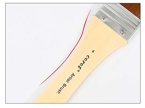 Set 3 Piezas Madera Cepillo de Pintura Surtido de Tamaño Pinceles para Paredes Juego de brochas Planas Pinceles Set de brochas de Pintura Inicio Pinceles Pintura al Oleo de Barbacoa