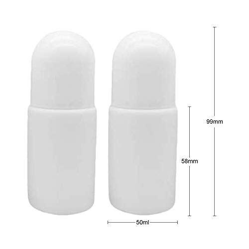 Set Botellas De Viaje,Botellas Roll On,Botellas de Desodorante Rolón, Envases Vacios Frascos de Loción Viaje Botellas,Rellenable,para Desodorante,Champú,Bálsamo,Crema de Baño,Loción,50ml,6 Piezas