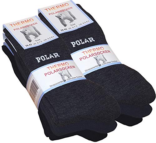 Set de 3 o 6 pares de calcetines polares térmicos, totalmente de rizo, gruesos y cálidos 6 Paar 39-42
