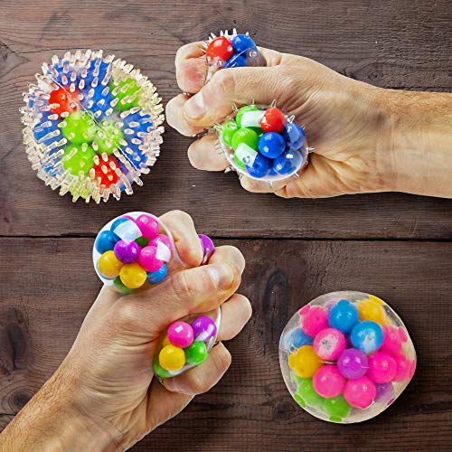 Set de 4 Juguetes Antiestrés Apretables en Colores Variados - Ideal para niños con TDAH, Sensoriales y Alivio de Ansiedad para niños y adultos