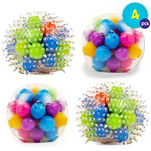 Set de 4 Juguetes Antiestrés Apretables en Colores Variados - Ideal para niños con TDAH, Sensoriales y Alivio de Ansiedad para niños y adultos