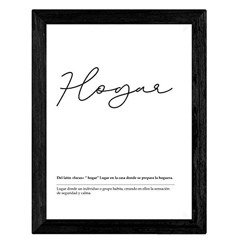 Set de 4 láminas de Palabras Mi Hogar ,en tamaño A4, Poster papel 250 gr alta calidad. Sin Marco