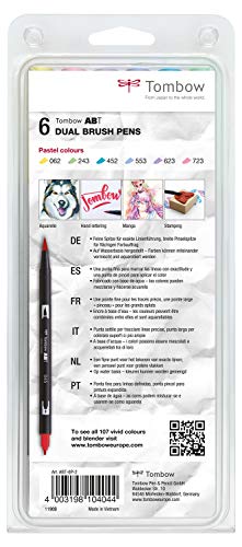 Set De 6 Rotuladores Dual Brush Colores Pastel Tombow