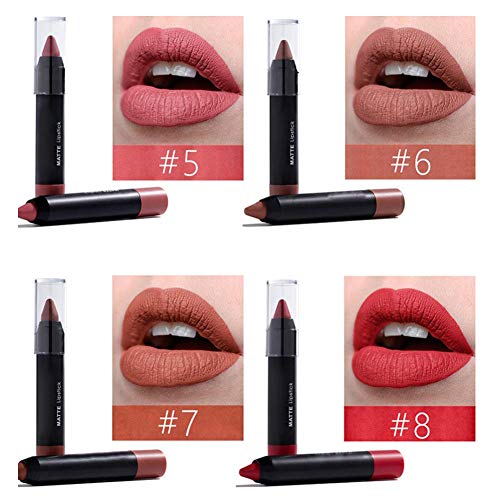 Set de pintalabios, 12pcs/set Set de maquillaje de labios duradero mate profesional de larga duración, sin pigmento desvanecido, brillo de labios súper brillante, kits de regalo cosmético