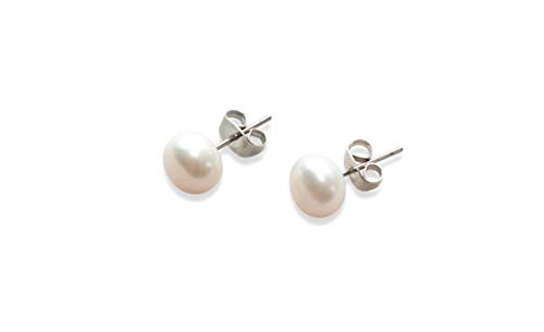 Set de Regalo de Collar con Colgante de Perla Cultivada en Agua Dulce AA+ y Pendientes (41cm Gargantilla) SPENCER BROOKES