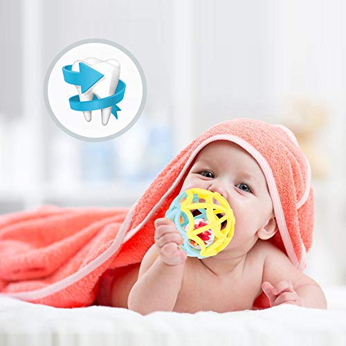 Set Dos Pelotas Sensoriales Para Bebés + 0 Meses a 2 años Mordedores Coloridos Con Sonidos Unisex