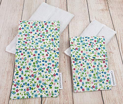 Set Saquito térmico anti cólicos (extra-pequeño para recién nacidos y normal) (Flores)