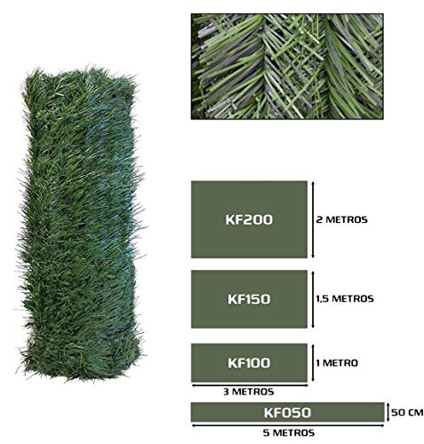 Seto Decor KF050B Seto Artificial Decorativo de Hoja Fina de 0,5 x 5 Metros, Color Verde