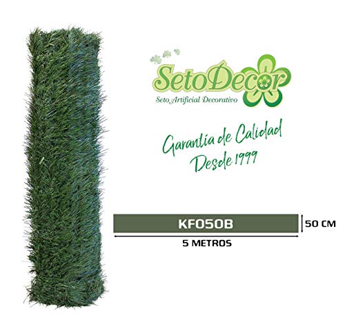 Seto Decor KF050B Seto Artificial Decorativo de Hoja Fina de 0,5 x 5 Metros, Color Verde