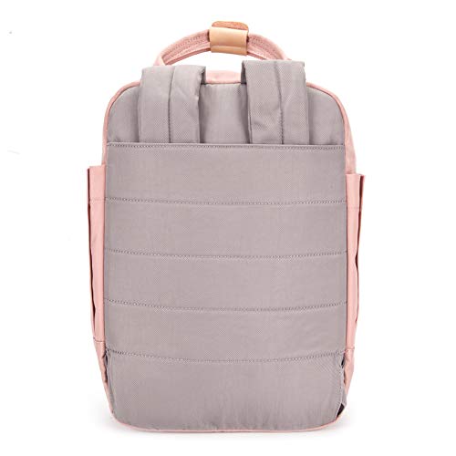 SEVENTEEN LONDON - Mochila 'Camden' Unisex en Rosa y Gris de Estilo Moderno y Multifuncional computadora portátil de hasta 13"