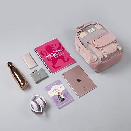 SEVENTEEN LONDON - Mochila 'Camden' Unisex en Rosa y Gris de Estilo Moderno y Multifuncional computadora portátil de hasta 13"