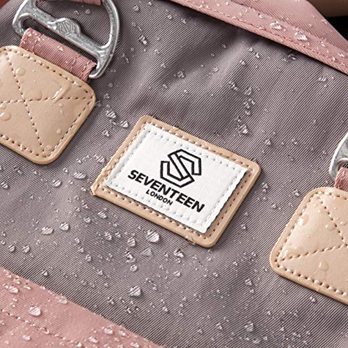 SEVENTEEN LONDON - Mochila 'Camden' Unisex en Rosa y Gris de Estilo Moderno y Multifuncional computadora portátil de hasta 13"