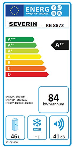 SEVERIN KB 8872, Nevera, Minibar, 46 L, Clase de eficiencia energética A++, Blanco