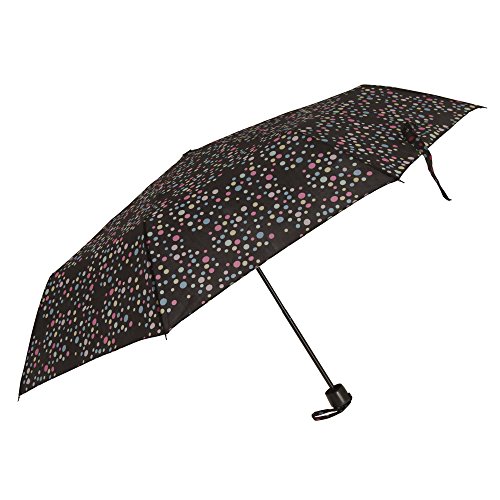 Severyn Paraguas compacto resistente al viento con estampado de lunares para mujer (Talla Única) (Lunares)