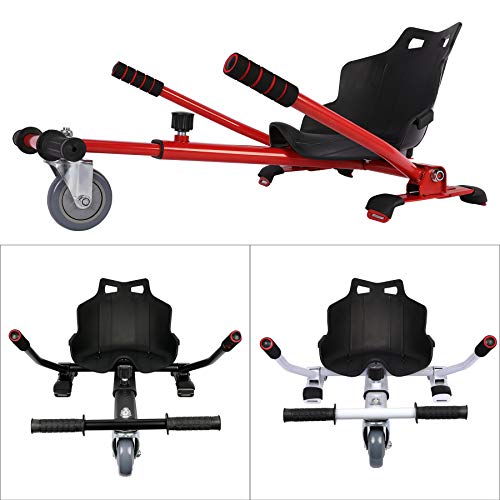 Sfeomi Hoverkart Silla para Hoverboard Electrico Hover Kart Ajustable para Patinete Eléctrico Asiento Kart Adaptarse a 6.5 8 10 Pulgadas Hoverboard Go Kart con Asiento para Niños y Adulto (Rojo)