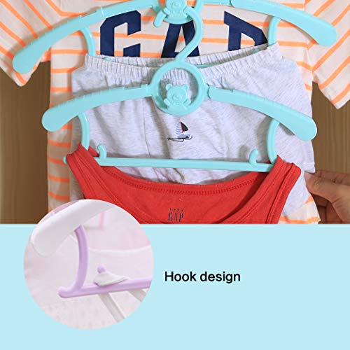 Sfesnid Perchas para Ropa Ajustables de Infantiles Bebé, ahorra espacio para armario Duradera Adecuada para Niños y Bebés 29-37CM Paquete 15 Unidades Azul
