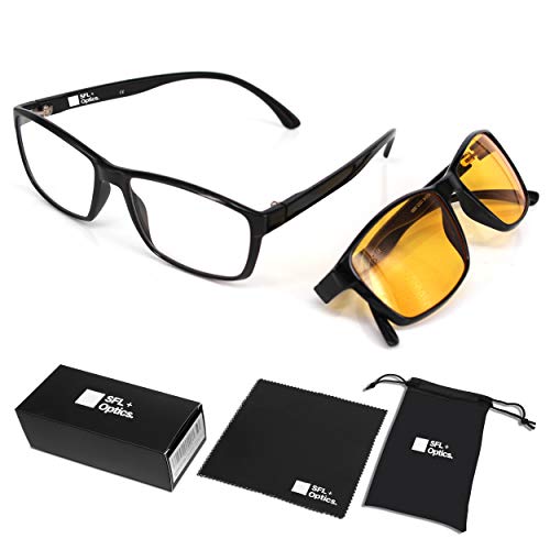 SFL + Optics. - Gafas Gaming - Gafas luz Azul - Gafas Proteccion Filtro - Protección para Pantalla/Móvil/Tablet/TV - Evita la Fatiga Ocular - Anti Luz Azul