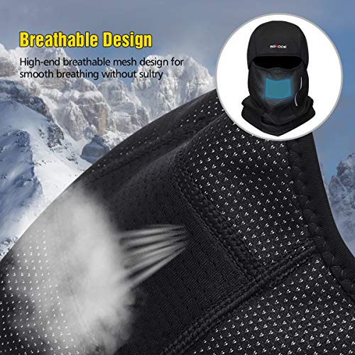 SGODDE Pasamontañas Moto Invierno, Balaclava Pasamontañas, Balaclava Térmica a Prueba de Viento Multifuncional para Proteger la Cara y el Cuello de Lesiones,Adecuado para Ciclismo,Moto,Hombre y Mujere