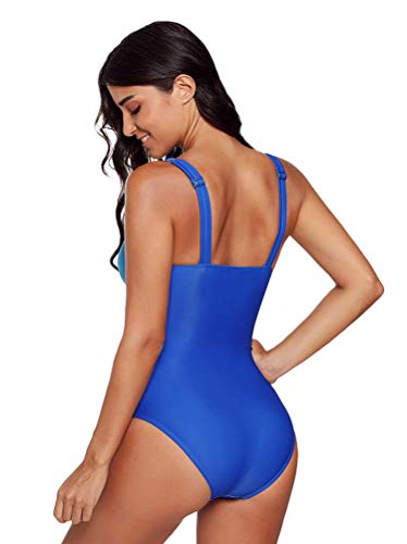 ShallGood Bikinis Mujer 2018, Conjunto Deportivo Tankini de Deporte Floral para Mujer Bikini Traje de Baño de Dos Piezas (XL, Negro) C Azul ES 44