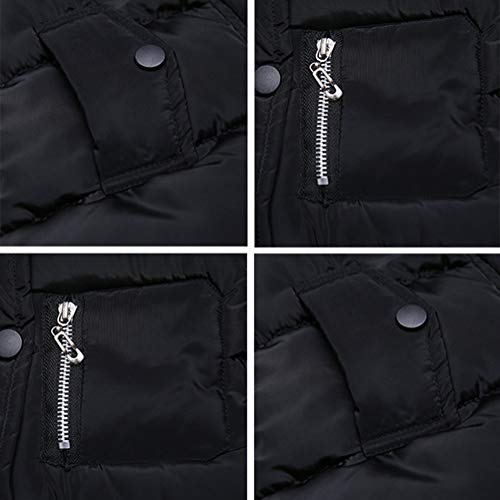 ShallGood Niñas Plumífero Acolchado Largo con Capucha Abrigos Plumas Ropa Caliente Invierno Mediano Largo Parka Calido Acolchado Parka De Piel Sintética