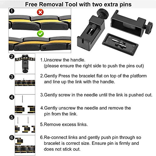 shangji Pulsera magnética de Cobre para Hombre para aliviar el Dolor de la Artritis Pulseras Elegantes de Cobre sólido al 99,99% con imanes Fuertes de Doble hilera (Negro)