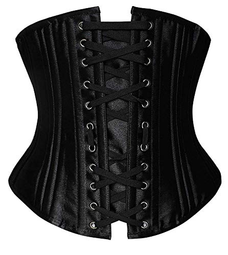 SHAPERX Mujer Bajo Pecho Corsé Corset con Grabados para Reducir Cintura y Torso,UK-DT1908-Black-XL