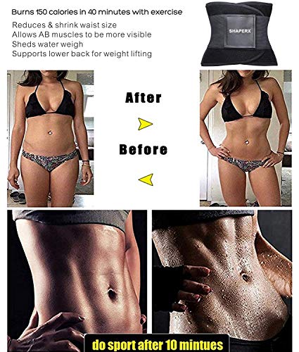 SHAPERX Mujer Cintura Entrenador Respirable Ajustable Cintura Belt Bodyshaper Cinturón para Hourglass Moldeador, UK-DT8002-Black-M