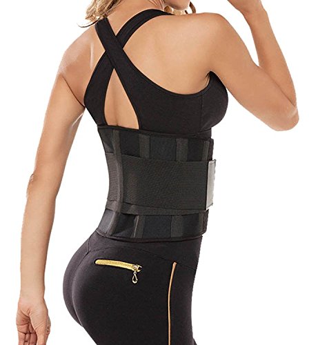 SHAPERX Mujer Cintura Entrenador Respirable Ajustable Cintura Belt Bodyshaper Cinturón para Hourglass Moldeador, UK-DT8002-Black-M