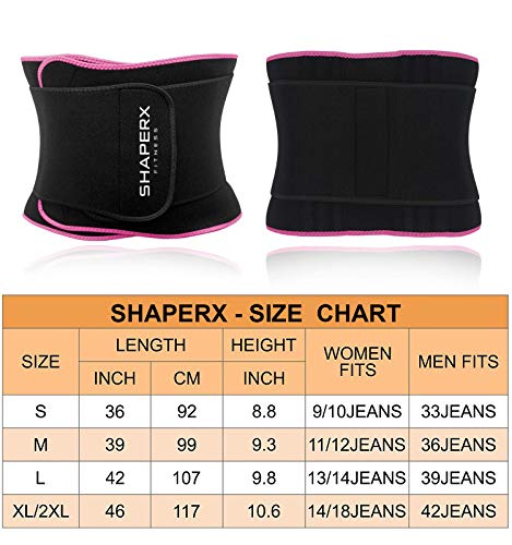 SHAPERX Sport Belt, Cinturón Deportivo Waist Trainer Faja Transpirable Posnatal Adelgazamiento para Mujer,UK-DT8010-Rose-S