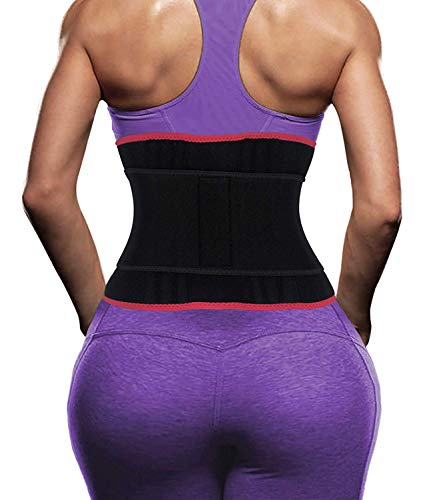 SHAPERX Sport Belt, Cinturón Deportivo Waist Trainer Faja Transpirable Posnatal Adelgazamiento para Mujer,UK-DT8010-Rose-S