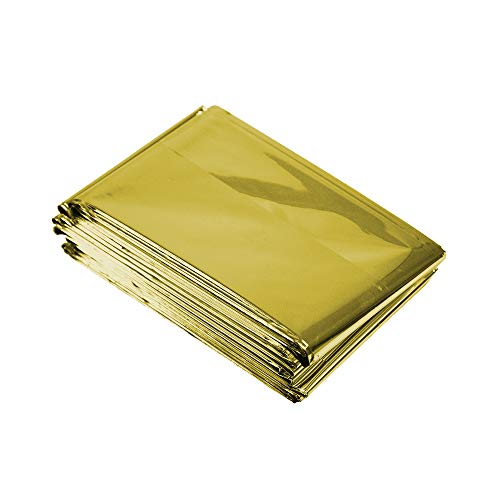 Shaple Cobijas térmicas de emergencia de película de aluminio EVA | Herramienta de supervivencia, manta de camping, perfecta para exteriores, senderismo, camping, dorado