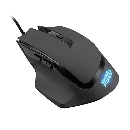 Sharkoon SHARK FORCE - Ratón Gaming Óptico, 1600 DPI, 6 Botones, Negro