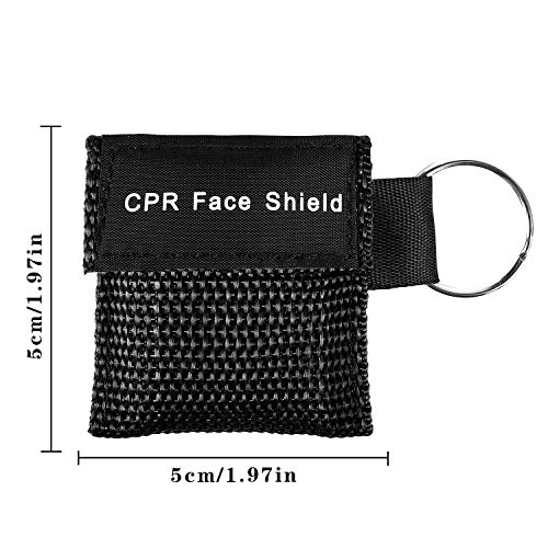 Shayson Paquete de 16 Mascarilla rcp, CPR Máscara de Bolsillo máscara de Emergencia con Kit de Emergencia con válvula de una vía para Rescate de Primeros Auxilios o Entrenamiento con AED