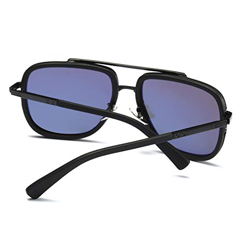 SHEEN KELLY Retro La Plaza de Gran Piloto Gafas de sol Polarizados Hombres de Metal Marrón/negro/plata.