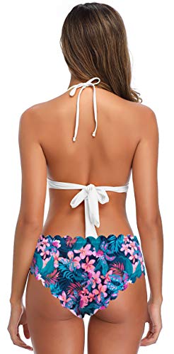 SHEKINI Mujeres Bikini Triángulo Bañador De Dos Piezas Conjuntos Traje de baño Brasileño Ajustable Traje de baño (S, Blanco)