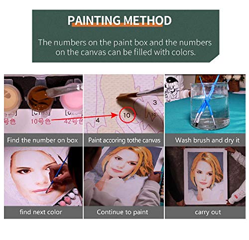 Shenglex Pintura al óleo por números Kits DIY de Pintura Lienzo Digital Arte la Pared Pinturas Decoraciones Regalos(40X50 cm) sin Marco--Cosmética Femenina y Caja de Regalo