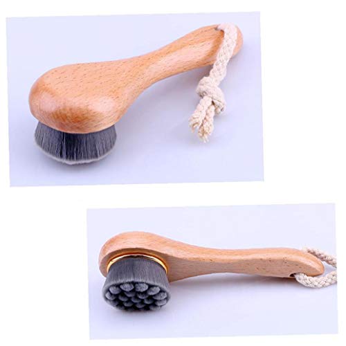 shentaotao Manual De Limpieza Facial Cepillo Cara del Cepillo Cerdas Carbón De Bambú Mango De Madera para El Lavado De La Cara Deep Pore La Exfoliación De Lavado De Maquillaje Masajes Al Cepillo