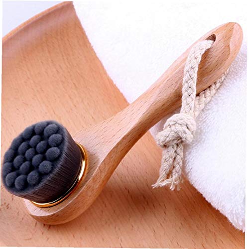 shentaotao Manual De Limpieza Facial Cepillo Cara del Cepillo Cerdas Carbón De Bambú Mango De Madera para El Lavado De La Cara Deep Pore La Exfoliación De Lavado De Maquillaje Masajes Al Cepillo