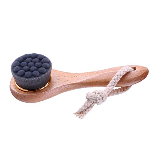 shentaotao Manual De Limpieza Facial Cepillo Cara del Cepillo Cerdas Carbón De Bambú Mango De Madera para El Lavado De La Cara Deep Pore La Exfoliación De Lavado De Maquillaje Masajes Al Cepillo