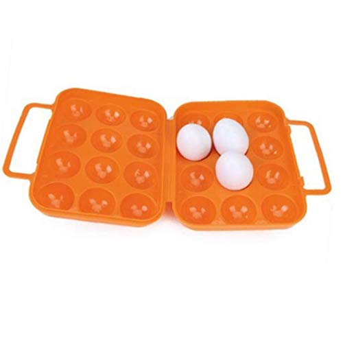 shentaotao Titular Portátil 12 Huevos Ranuras Caja a Prueba De Golpes De Almacenamiento Herramienta Ideal para Picnic, Cena Al Aire Libre, Camping Y Que Va De Excursión Naranja